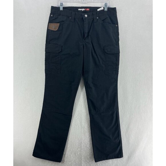Wrangler RIGGS Workwear Pants Womens 10x32 Black Ripstop Ranger Cargo High Rise - Picture 1 of 14